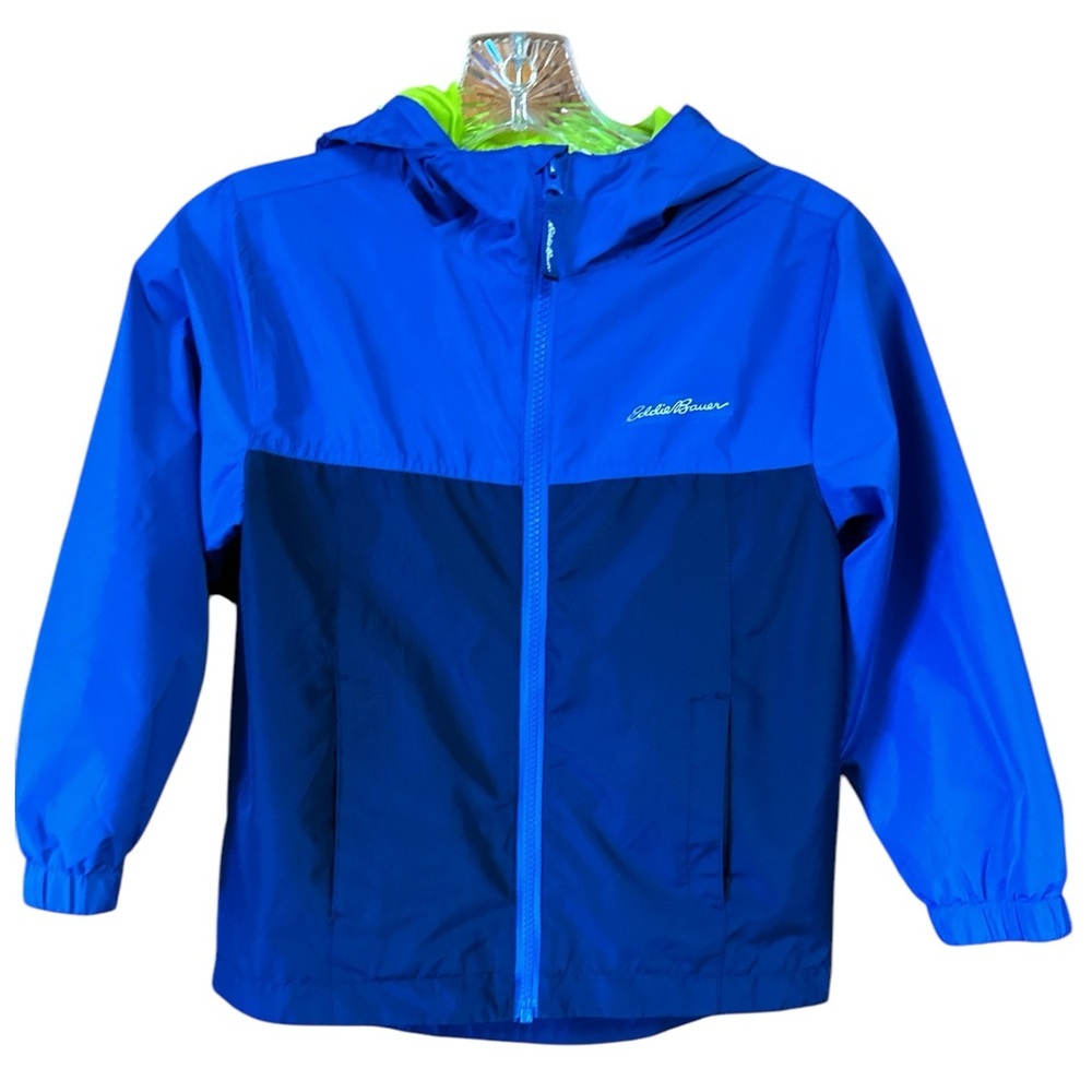Eddie Bauer Blue Zippered Spring Lightweight Hooded Windbreaker Jacket XS (5/6)